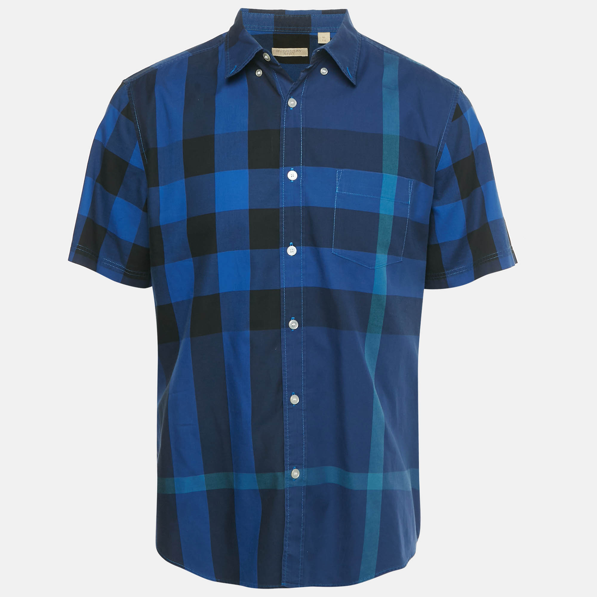 

Burberry Brit Blue House Check Print Cotton Shirt XL