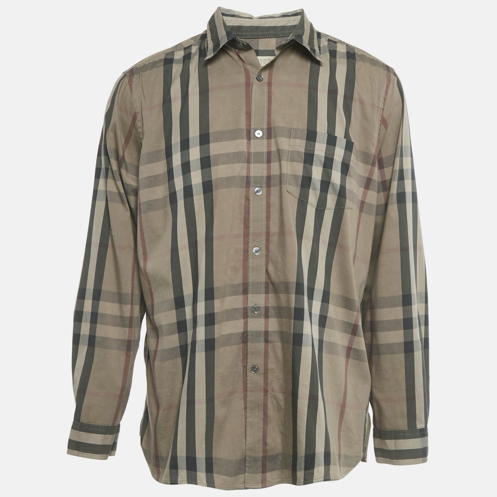 

Burberry Brit Brown Checks Cotton Long Sleeve Shirt XXL
