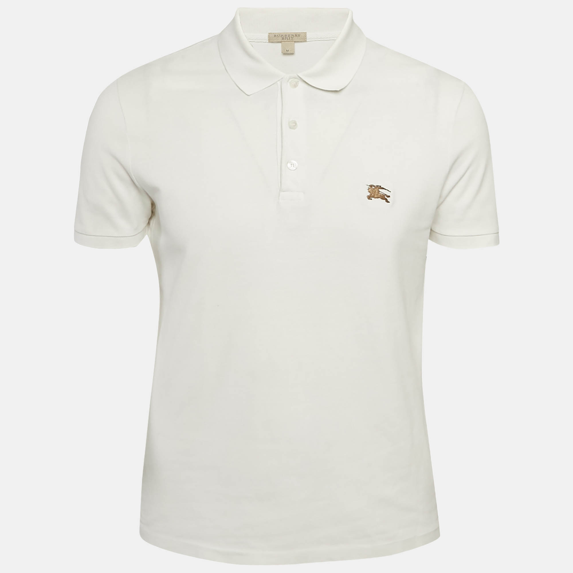 

Burberry Brit White Pique Logo Detail Polo T-Shirt M