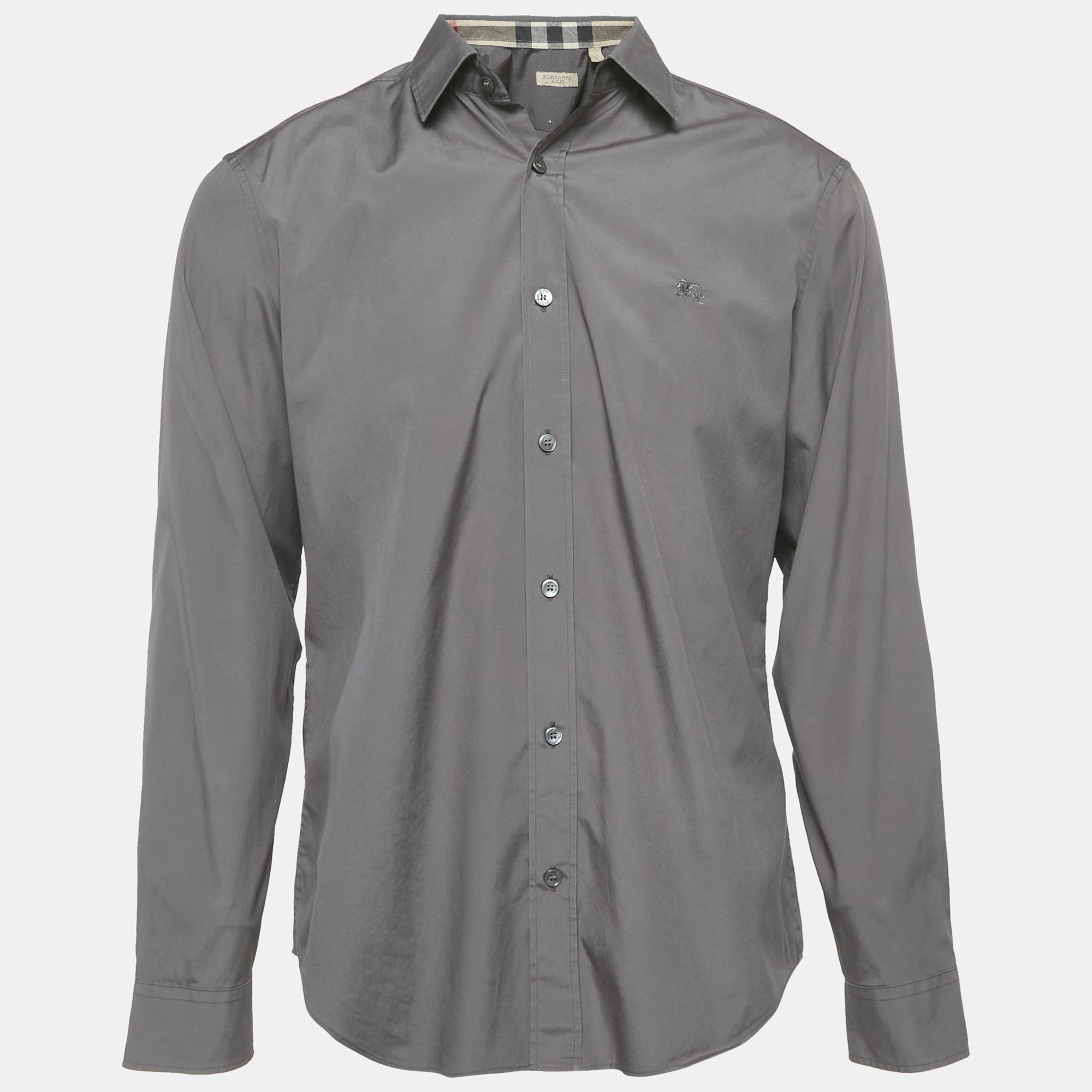 

Burberry Brit Grey Cotton Button Front Shirt L