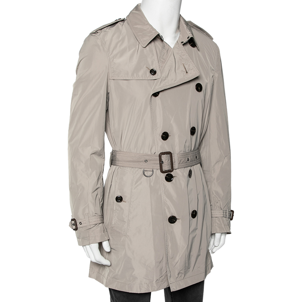 

Burberry Brit Beige Synthetic Double Breasted Belted Trench Coat
