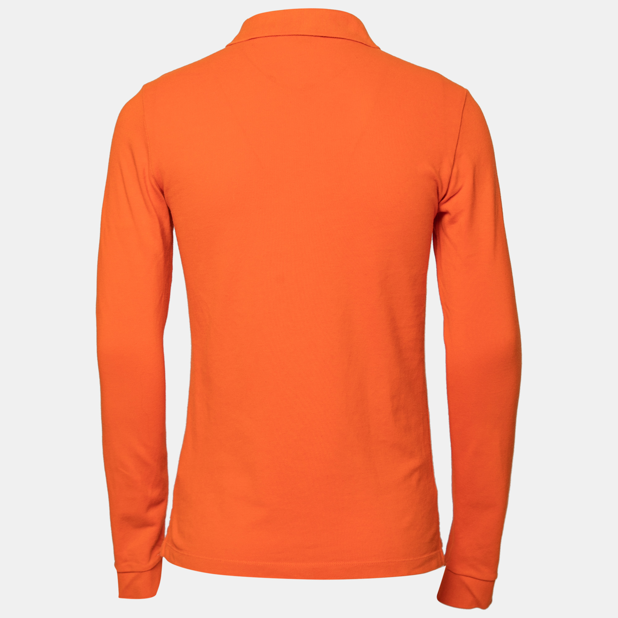 

Burberry Brit Orange Cotton Pique Long Sleeve Polo T-Shirt