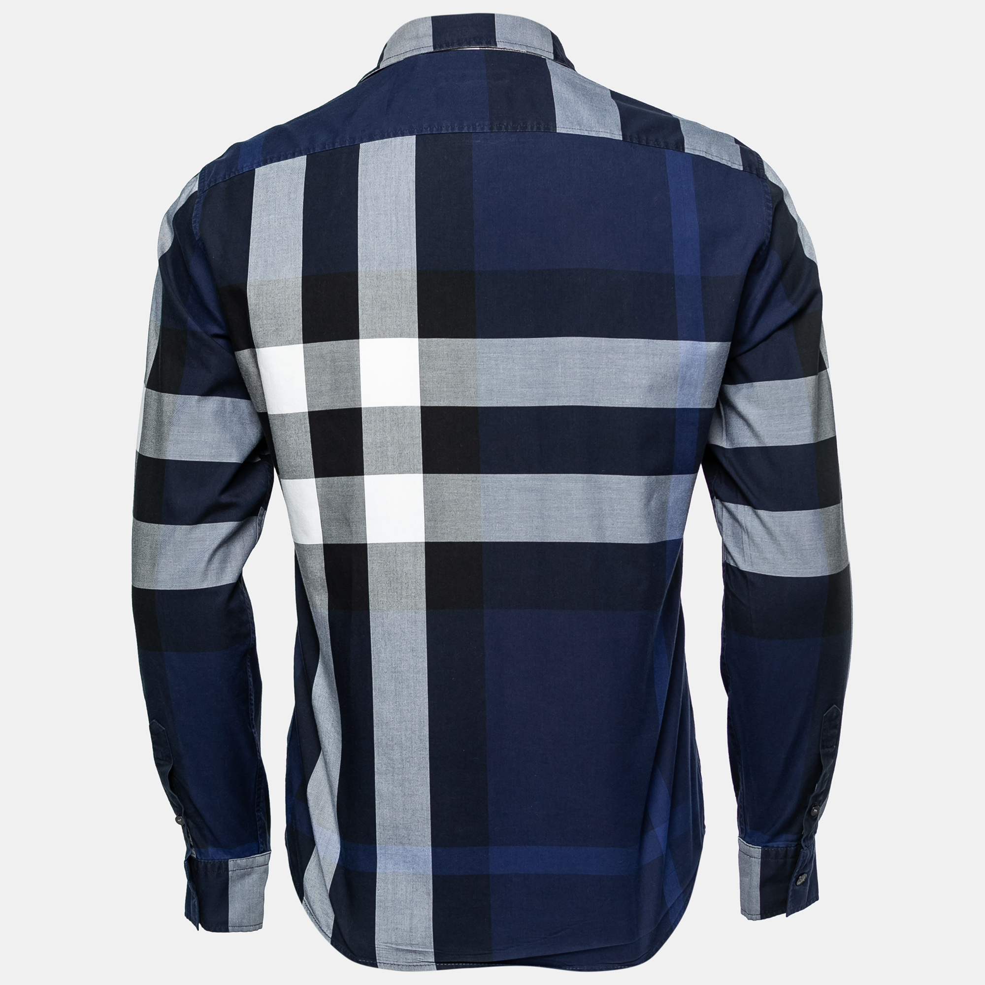 

Burberry Brit Navy Blue Checked Cotton Button Down Shirt