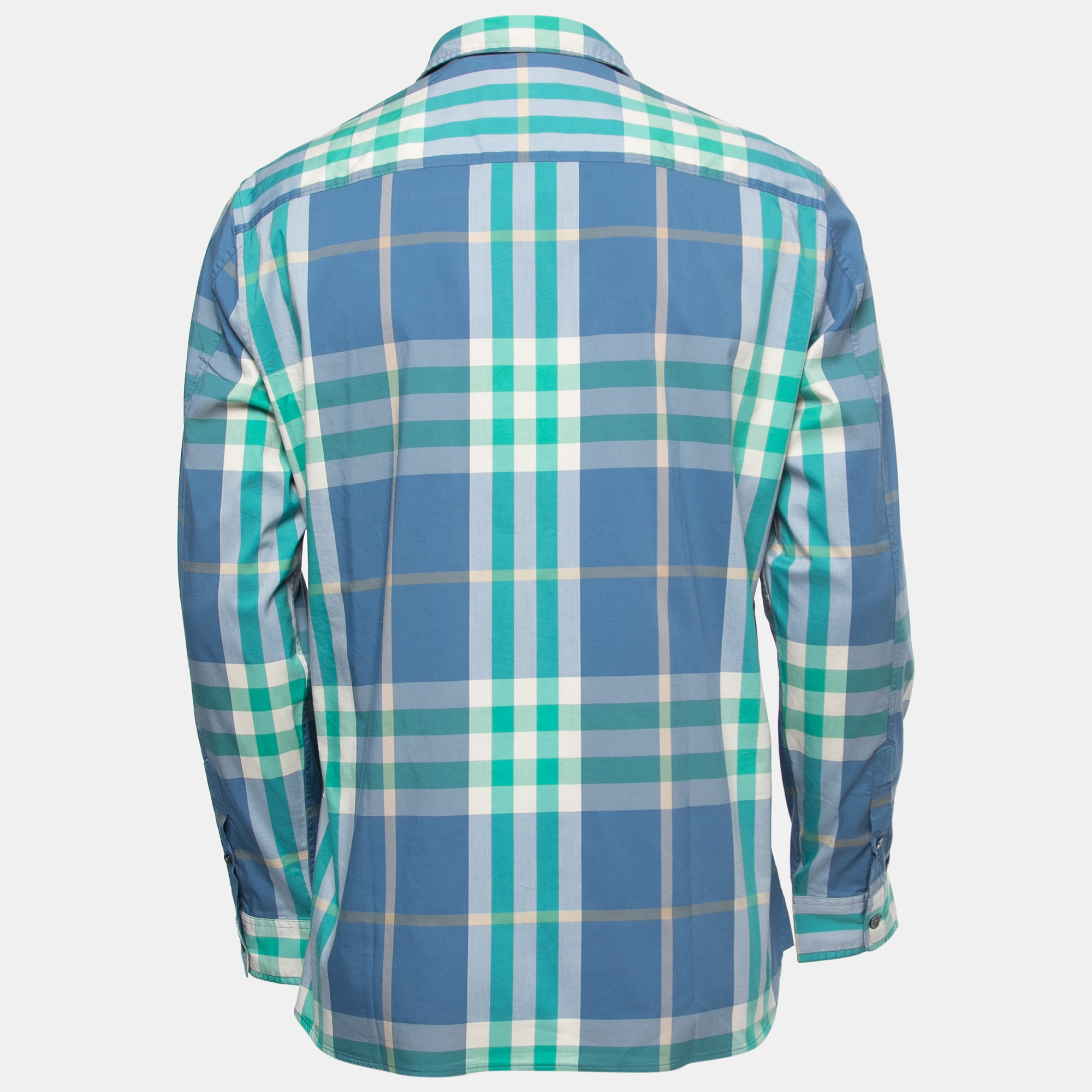 

Burberry Brit Blue/Green Plaided Cotton Full Sleeve Shirt