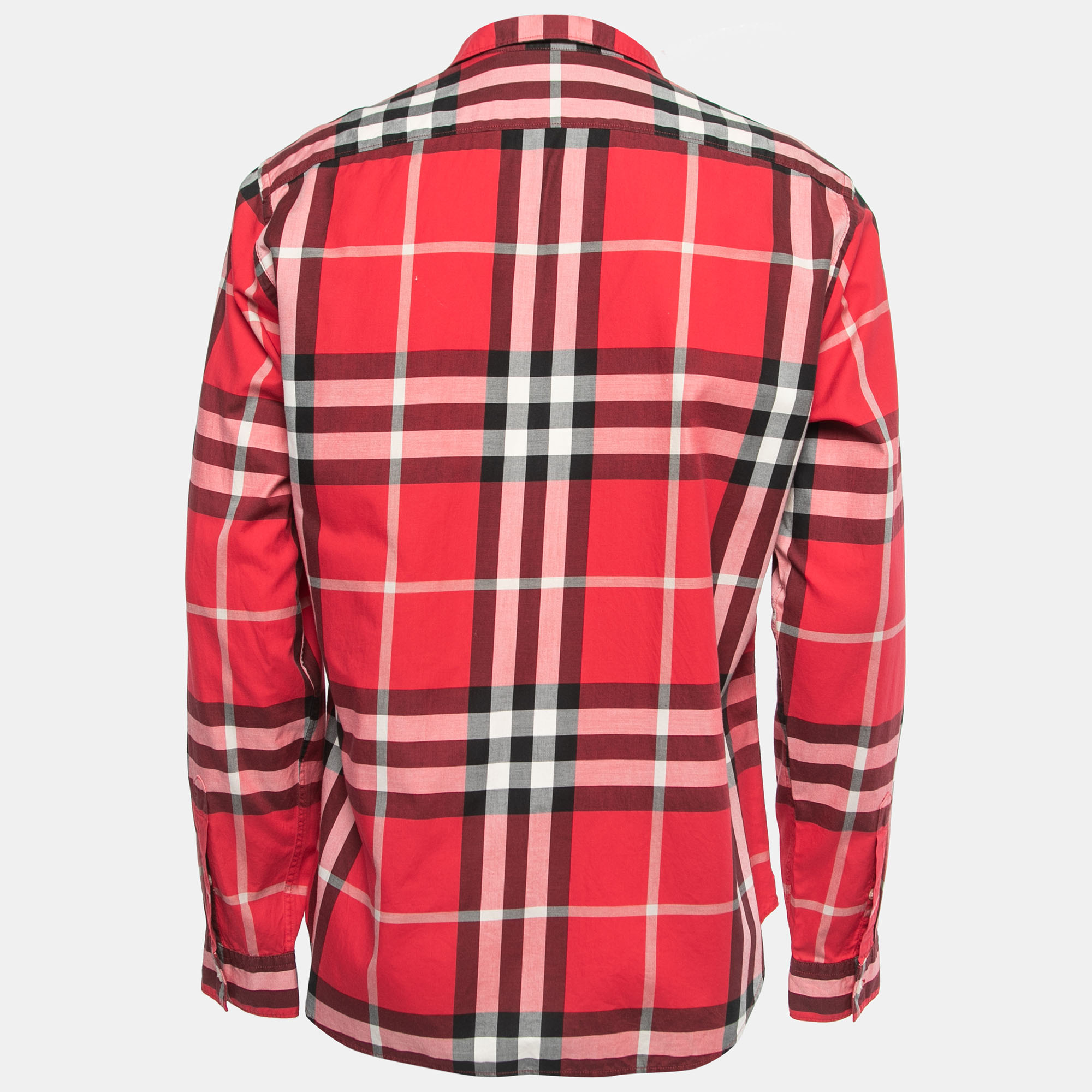 

Burberry Brit Red Checked Cotton Button Front Full Sleeve Shirt