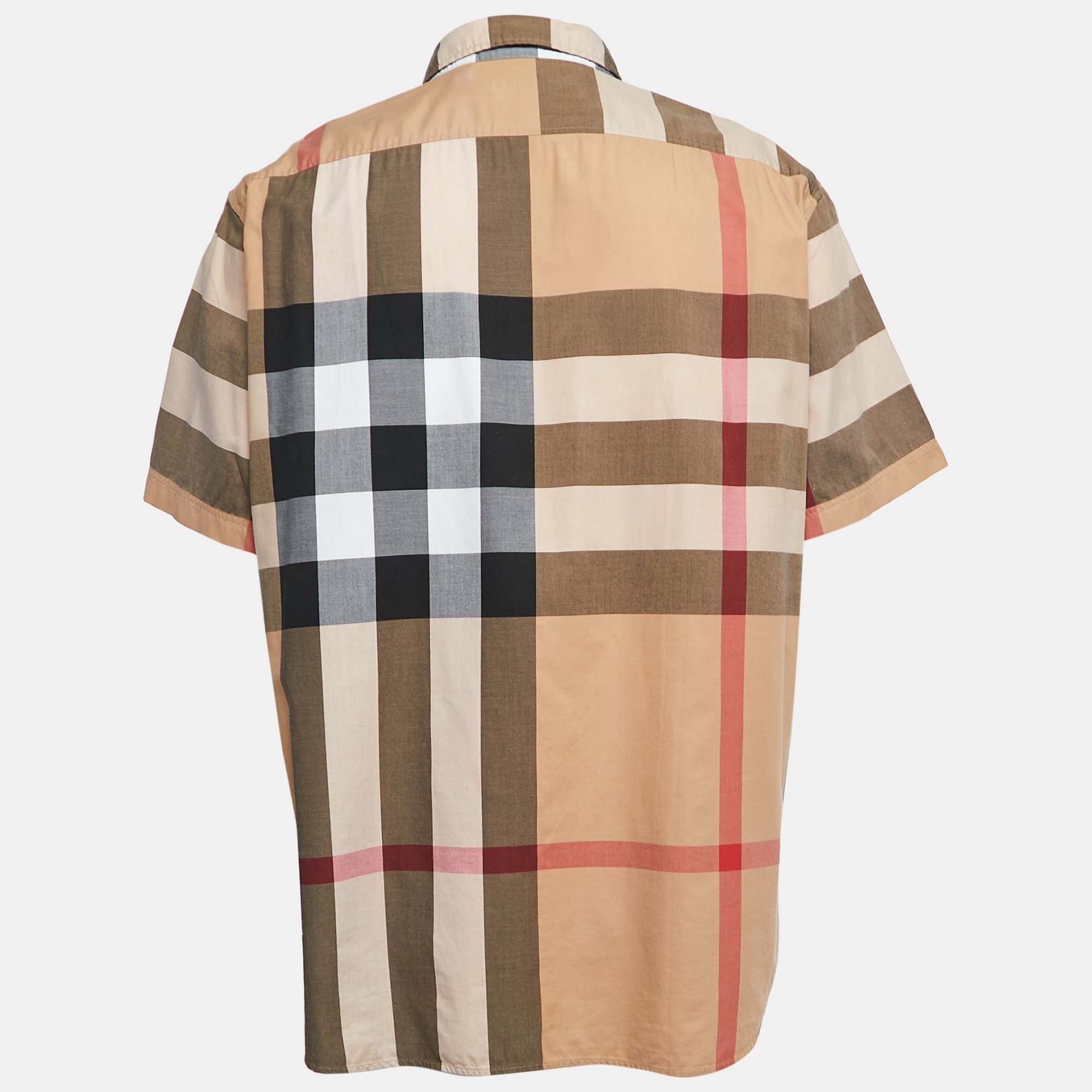 

Burberry Brit Beige Checked Button Front Half Sleeve Shirt