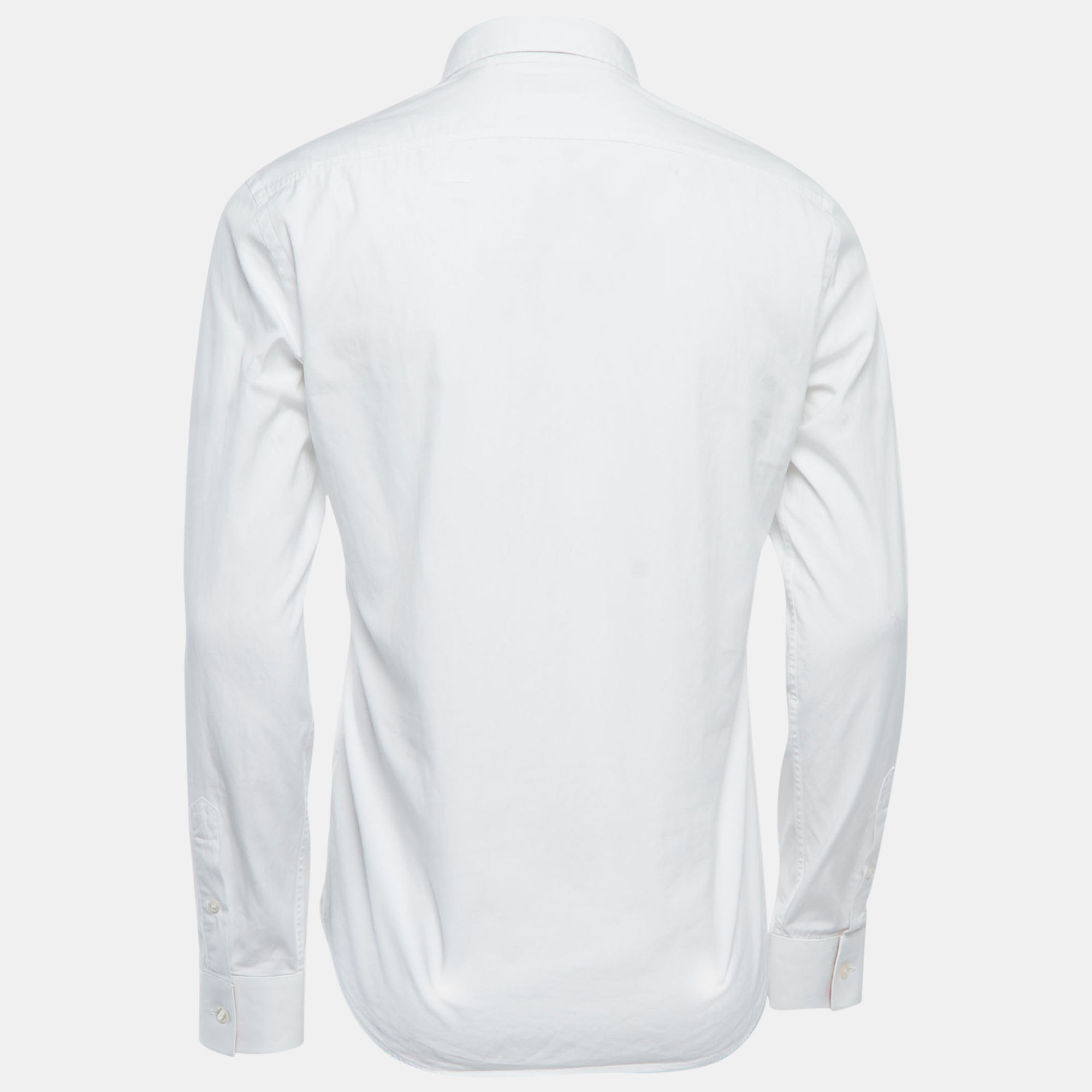 

Burberry Brit White Logo Embroidered Cotton Button Front Full Sleeve Shirt