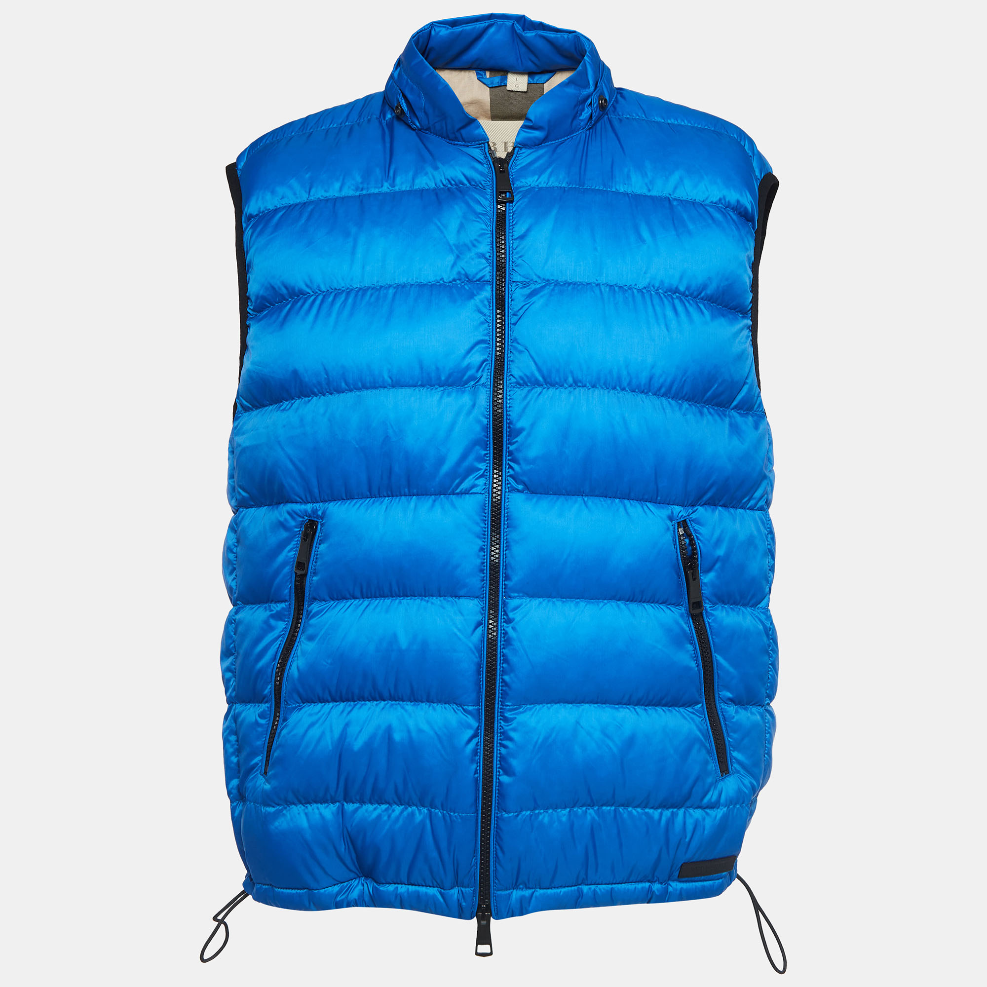 

Burberry Brit Blue Synthetic Zip Front Quilted Vest L