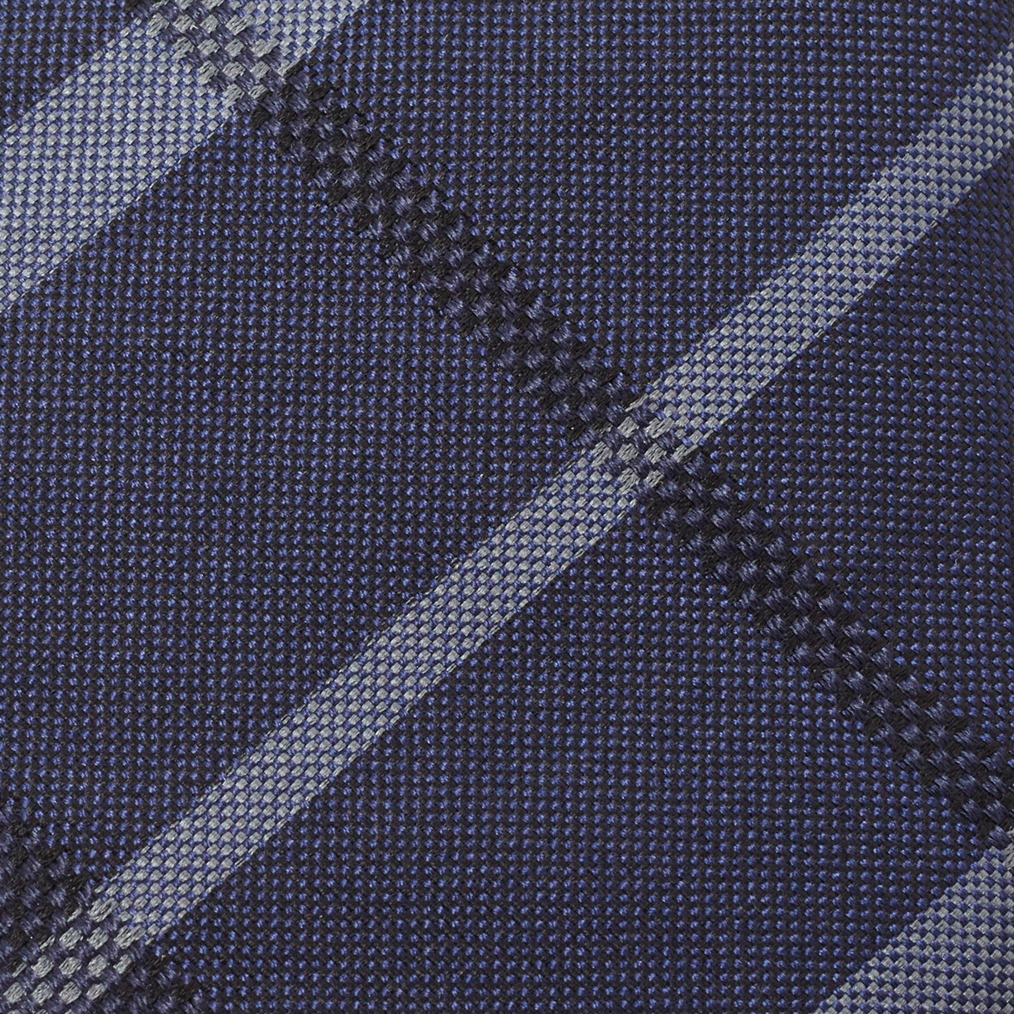 

Burberry London Navy Blue Check Silk Tie