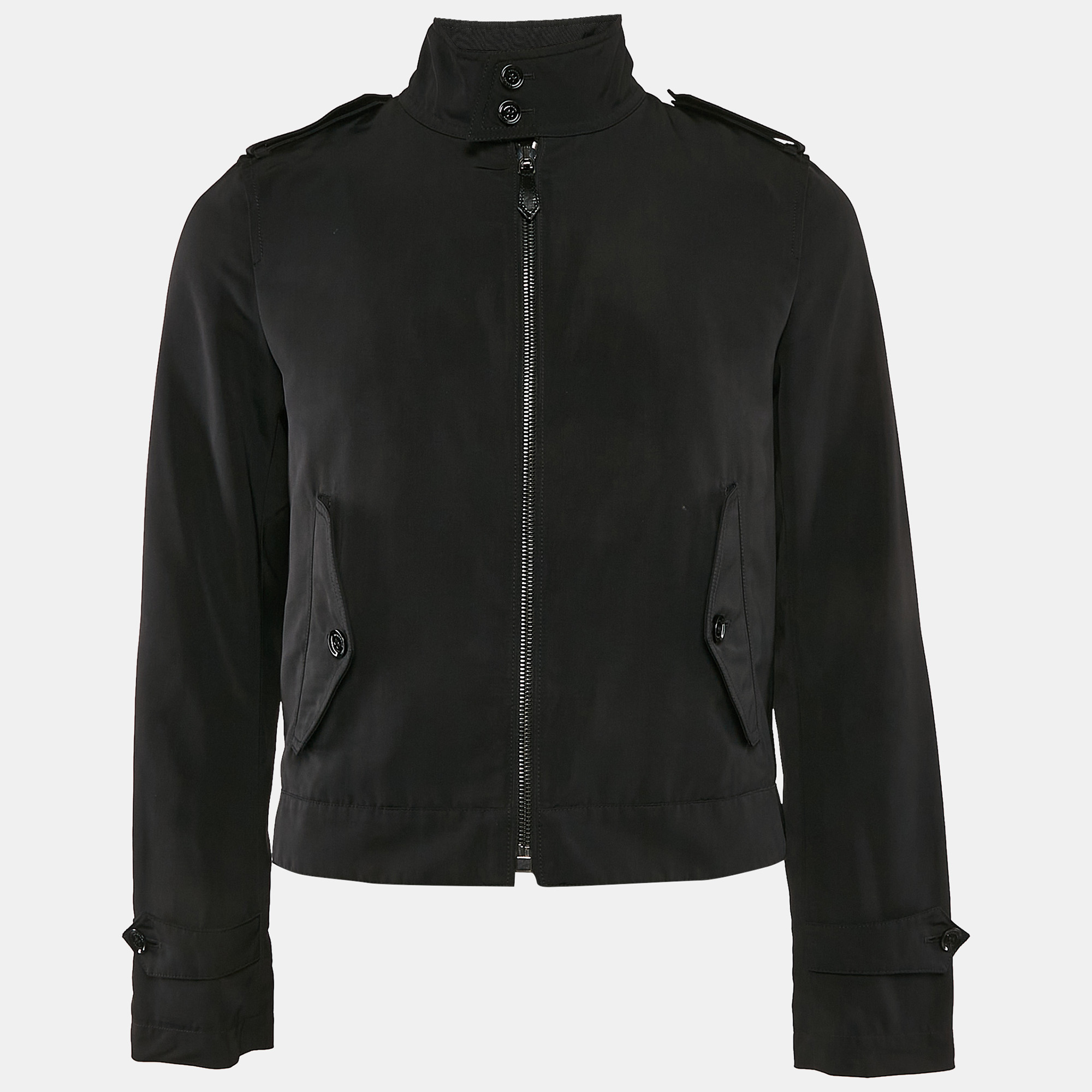 

Burberry London Black Synthetic Zip-Up Jacket S