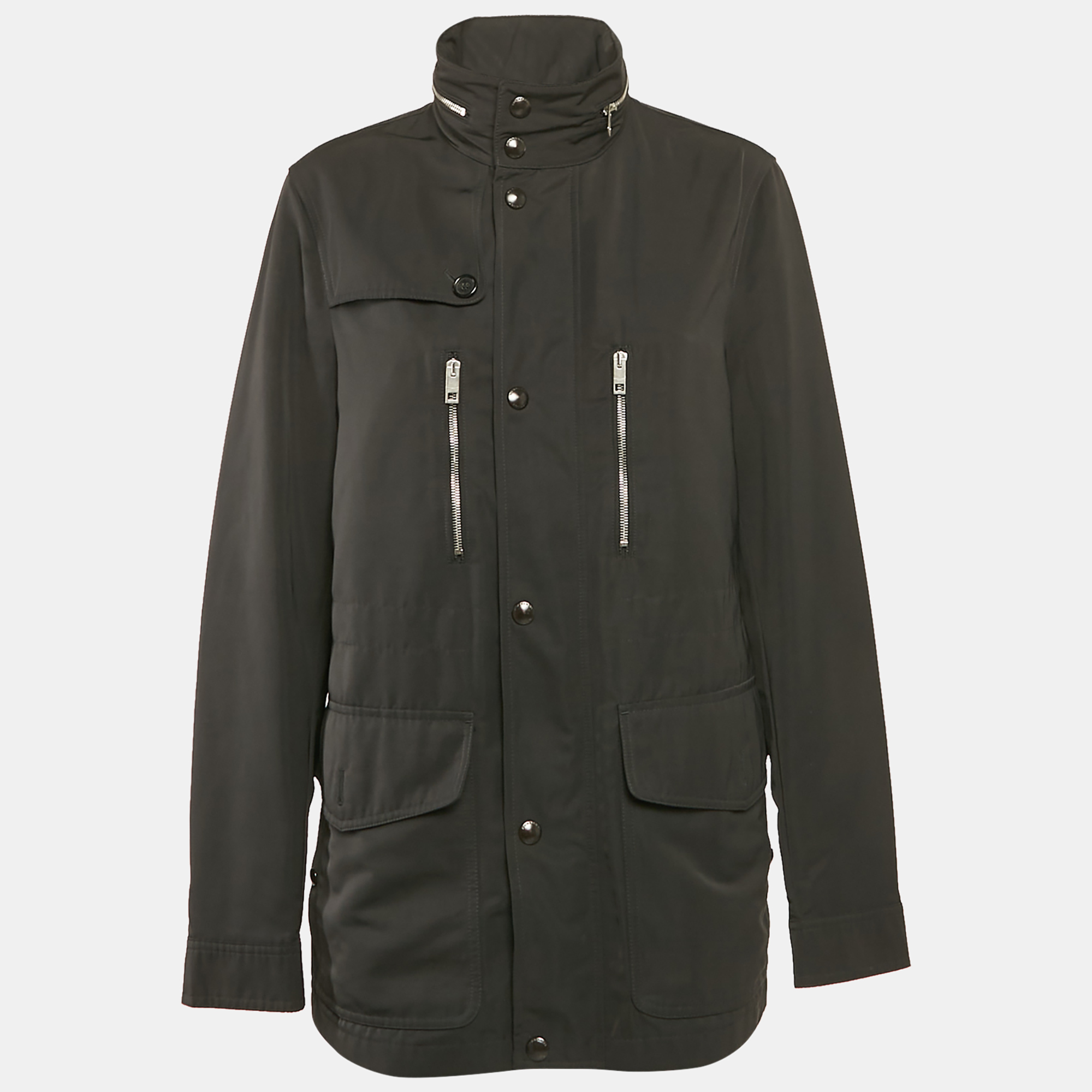 

Burberry London Black Synthetic Zip-Up Hooded Jacket L