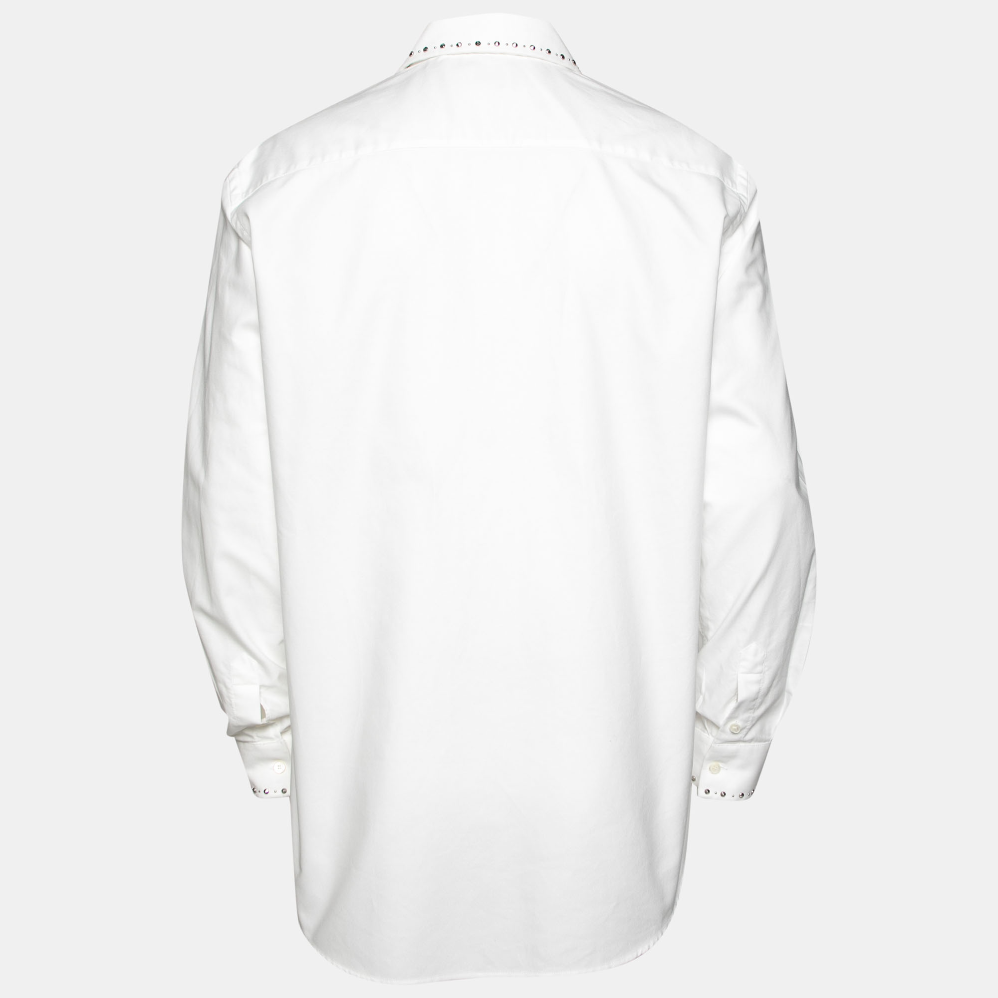 

Burberry White Cotton Stud Embellished Classic Fit Shirt