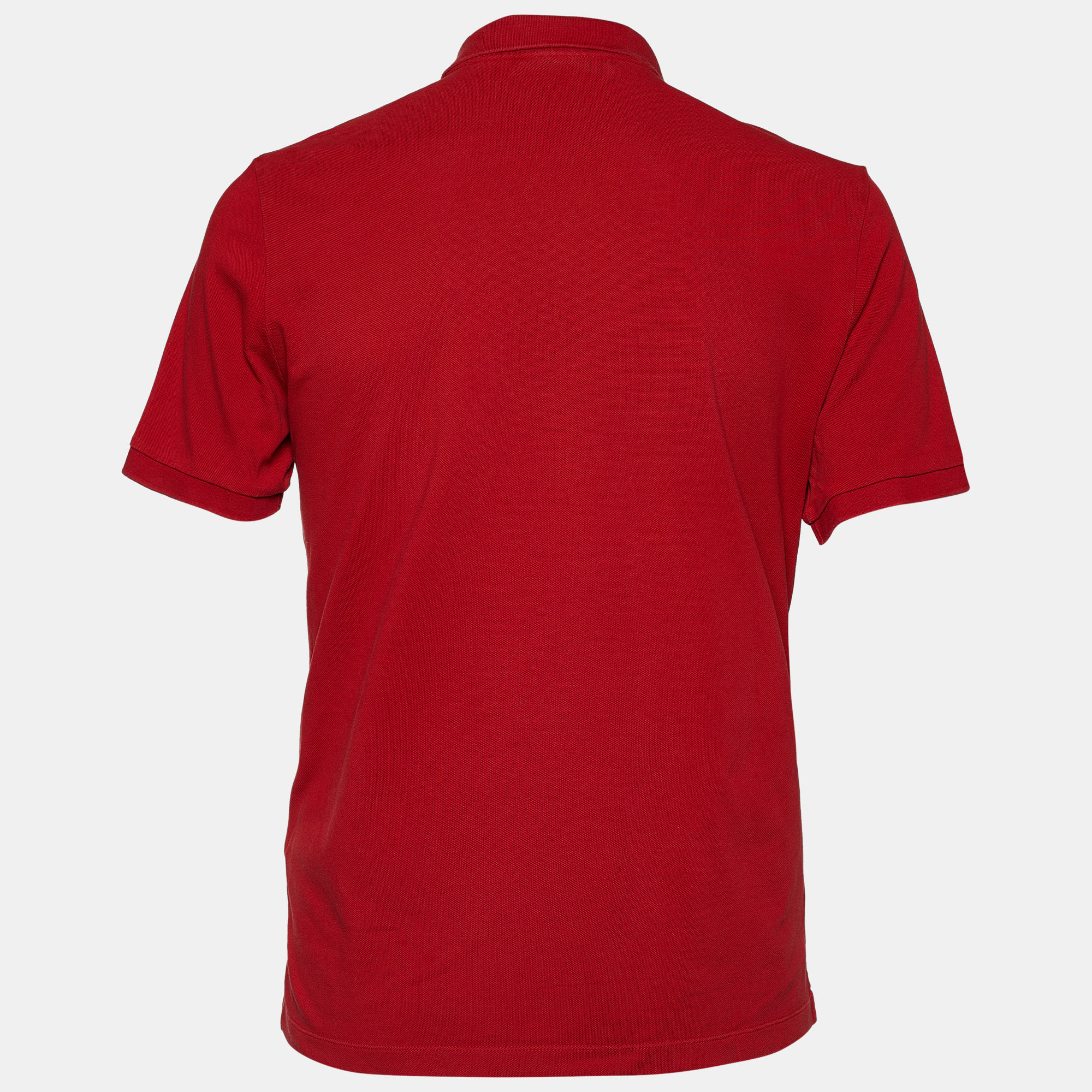 

Burberry Red Cotton Pique Short Sleeve Polo T-Shirt