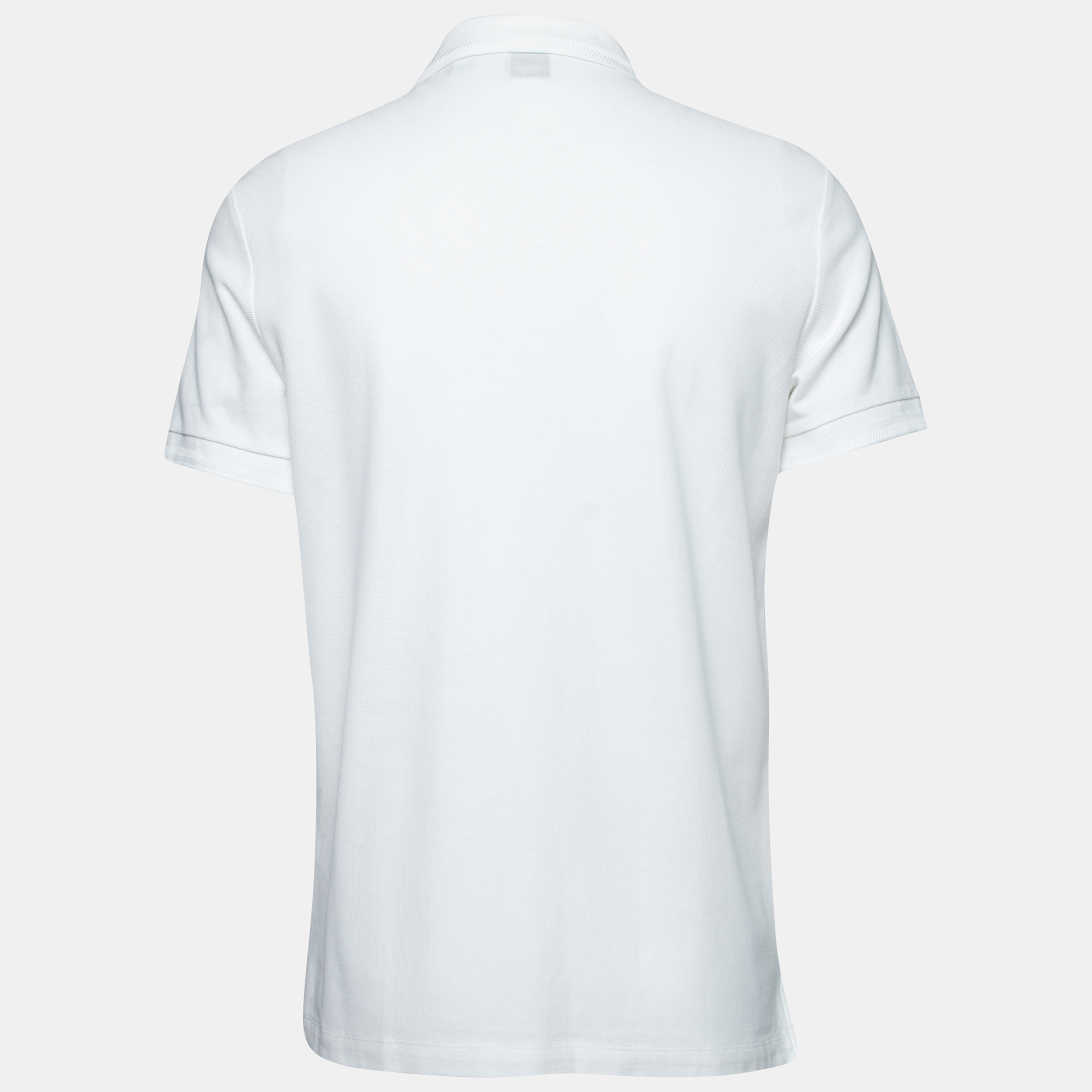 

Burberry White Cotton Pique Short Sleeve Polo T-Shirt