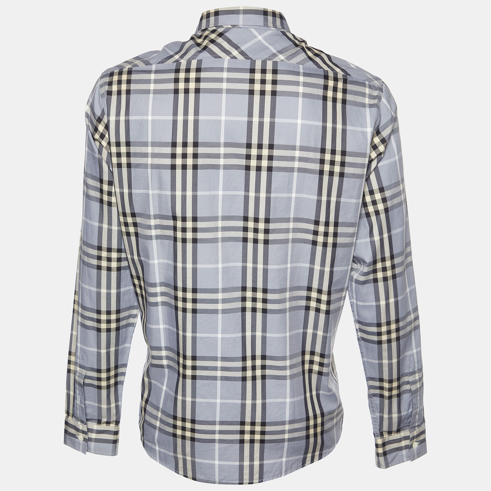 

Burberry Grey Nova Check Cotton Button Front Shirt