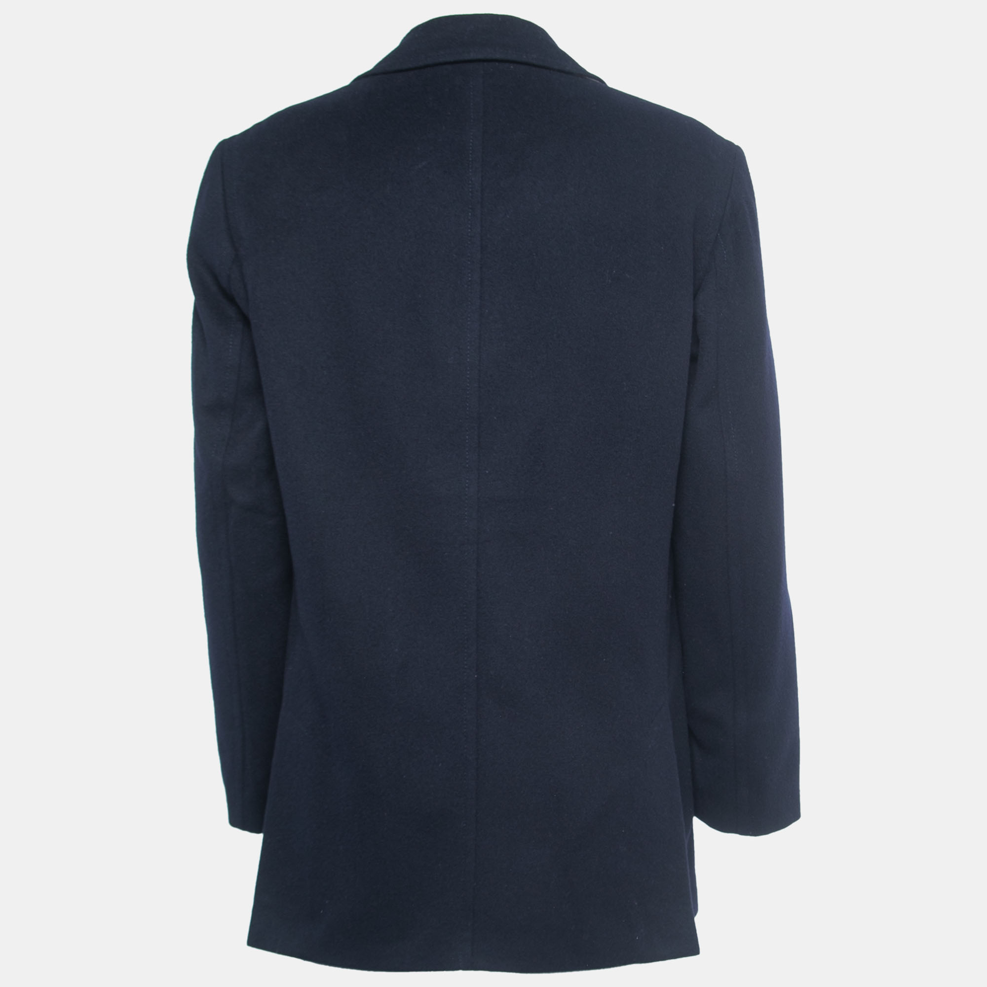 

Burberry London Vintage Navy Blue Wool Double Breasted Coat