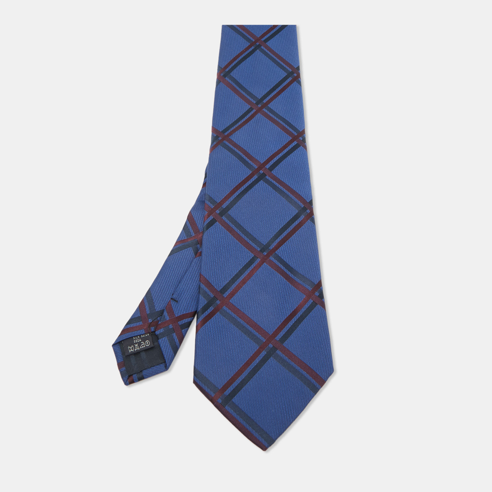 

Burberry Blue Check Woven Jacquard Traditional Tie