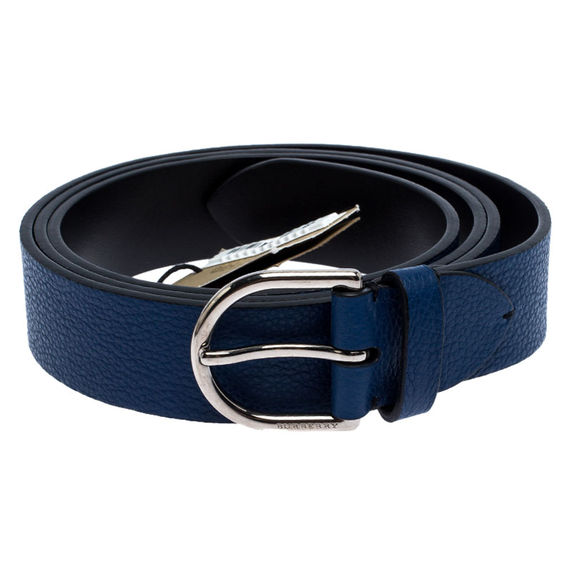 

Burberry Blue Leather Alex Buckle Belt