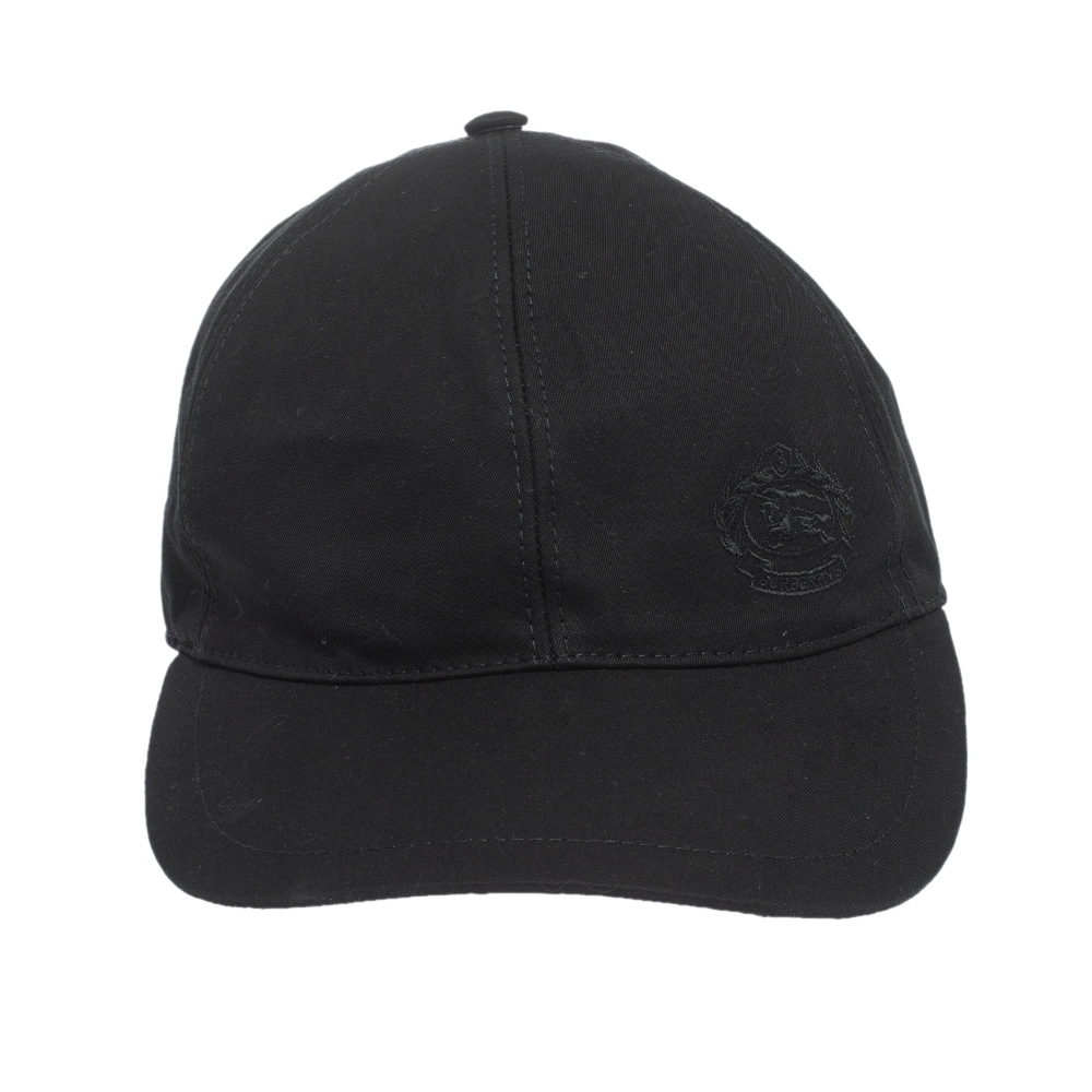 

Burberry Black Cotton DK Logo Crest Cap