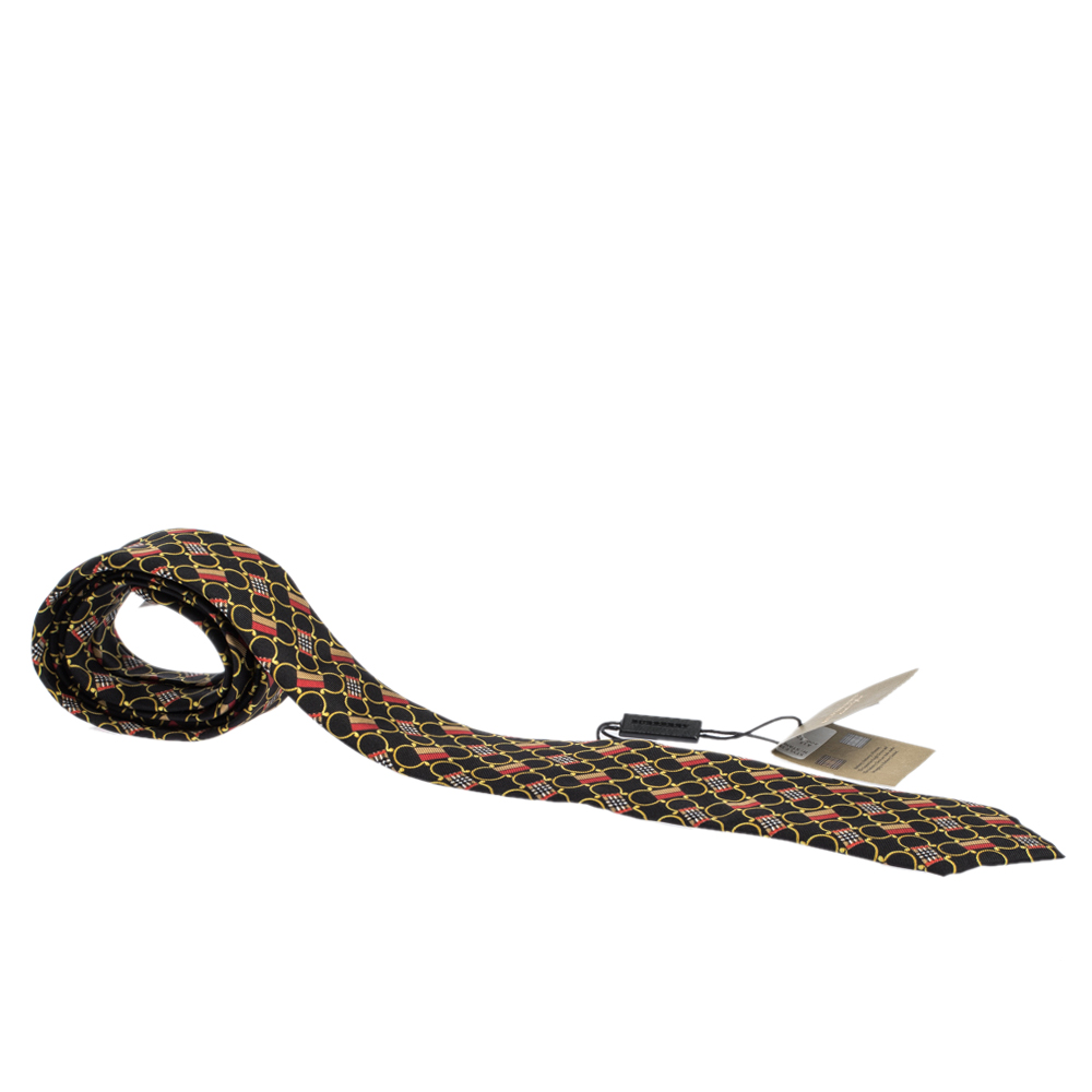ربطة عنق بربري رفيعة حرير مطبوع سكارف ارشيف أسود