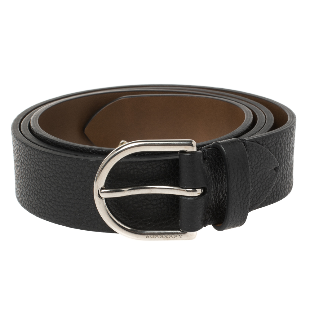 

Burberry Black Leather Alex Buckle Belt