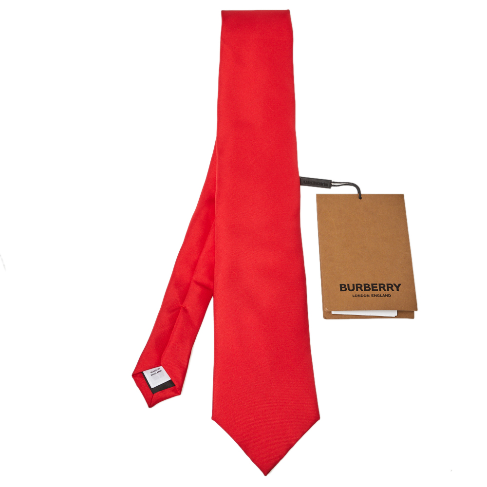 Pre-owned Burberry Red Silk Tie