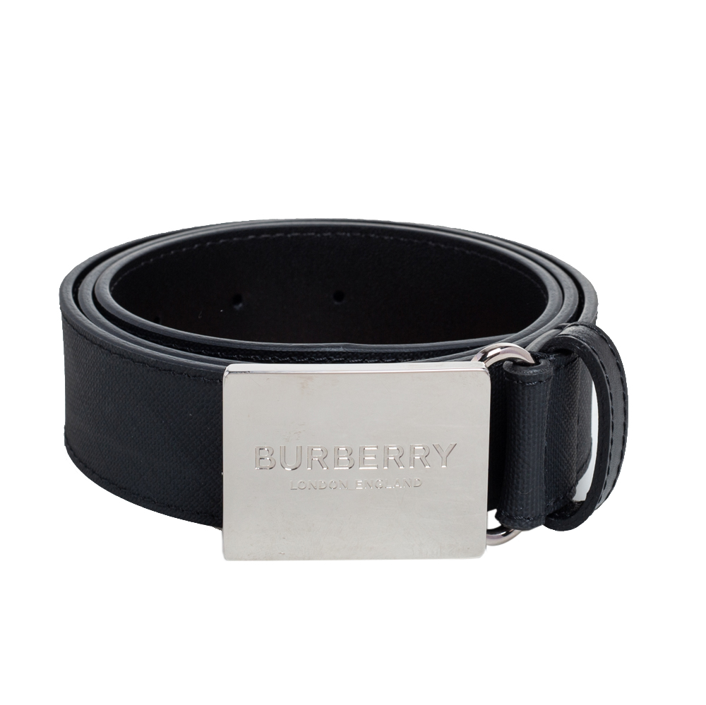 

Burberry Black PVC Gray35 Buckle Belt