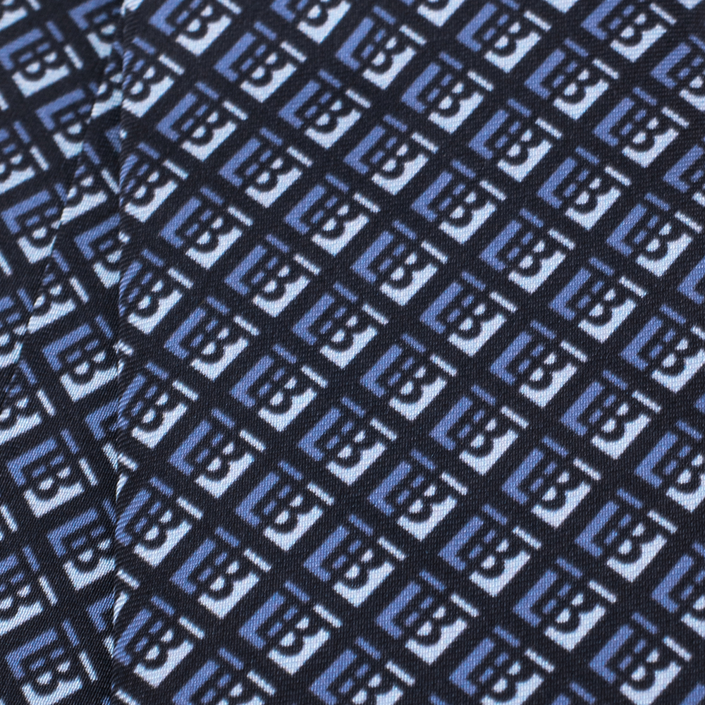 

Burberry Pebble Blue Monogram Manston Narrow Silk Tie