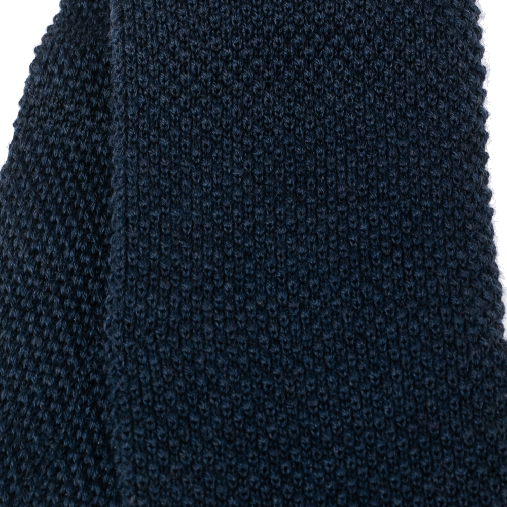 

Burberry Navy Blue Kennet Waffle Knit Wool Tie