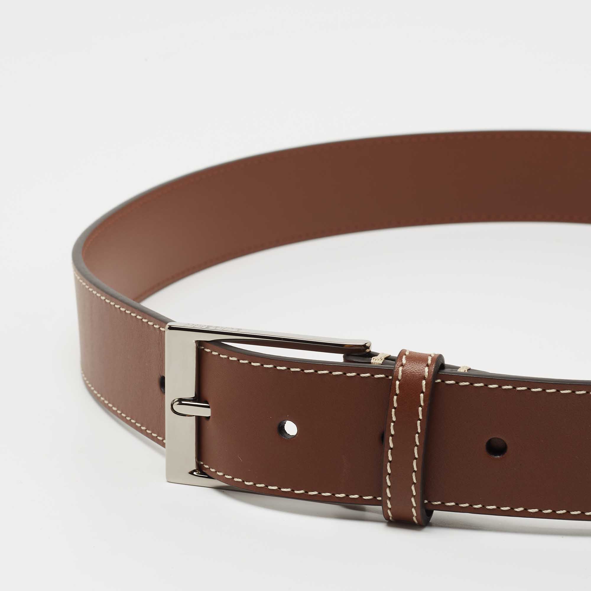 

Burberry Tan Leather Louis Buckle Belt