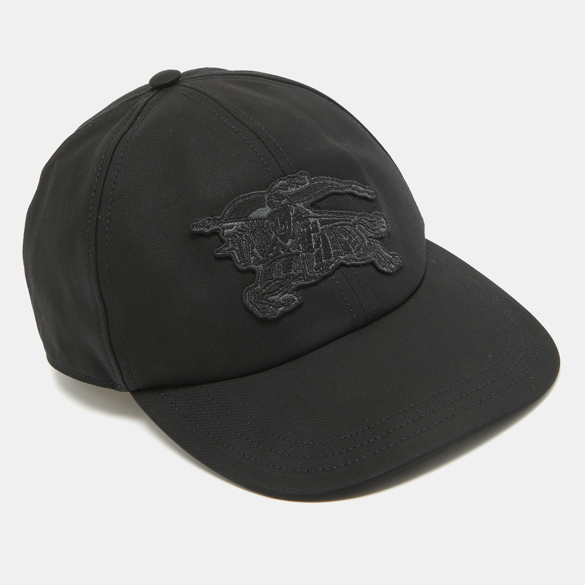 

Burberry Black EKD Appliqued Cotton Baseball Cap