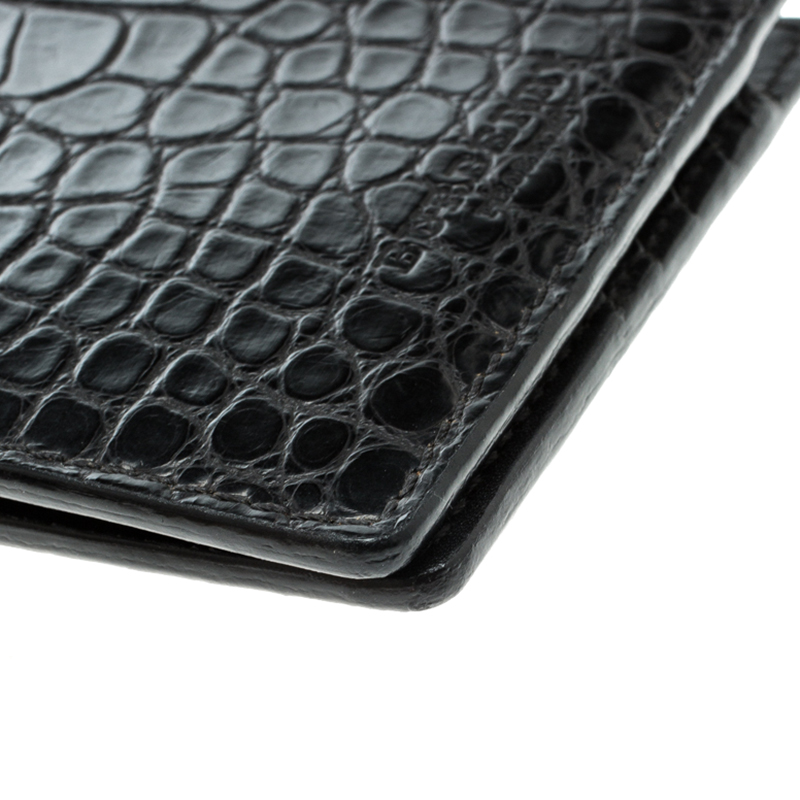 Burberry Black Alligator Bifold Wallet Burberry TLC