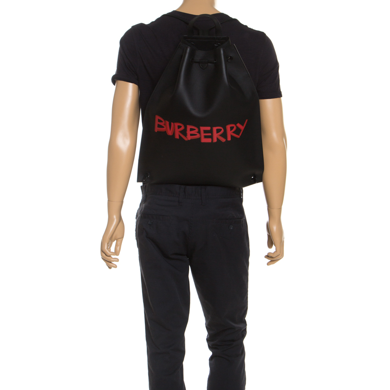 Burberry Black Leather Bobby Backpack