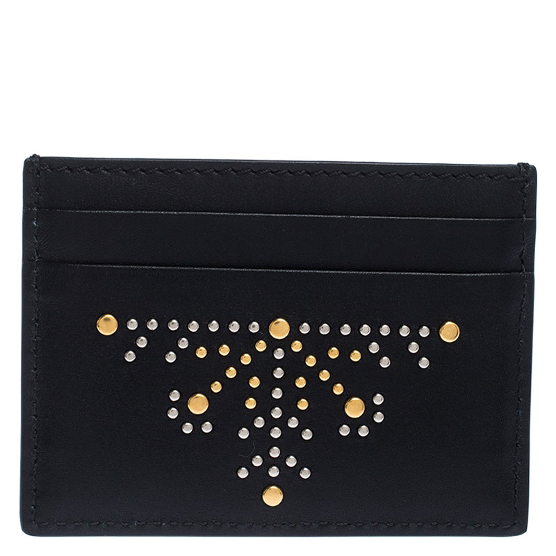 Pre Owned Burberry Black Leather Sandon Card Holder