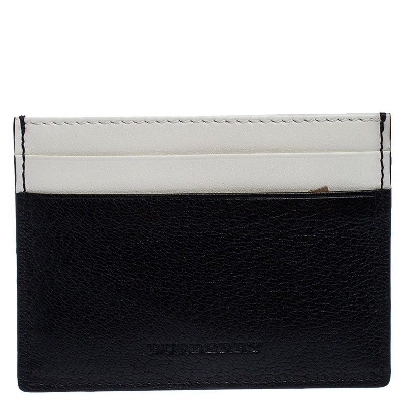 Burberry Black/White Leather Card Case