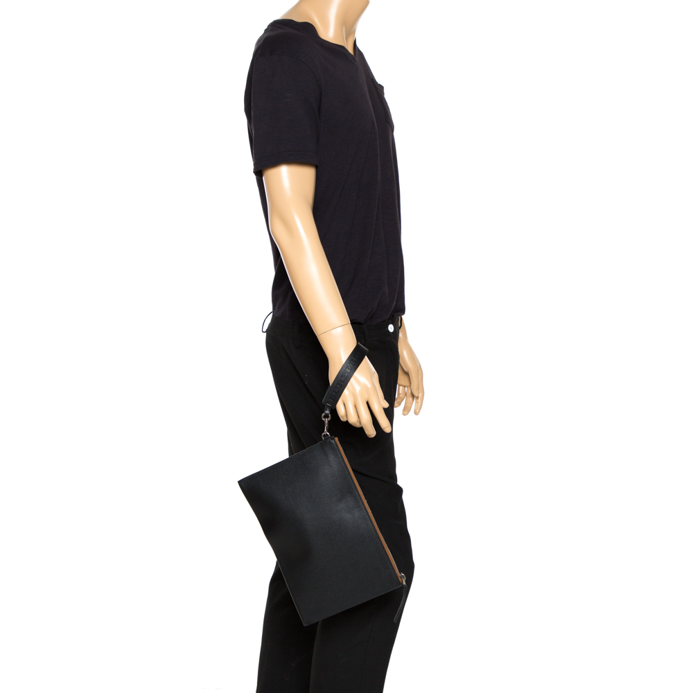 

Burberry Black Leather Edin Zip Pouch