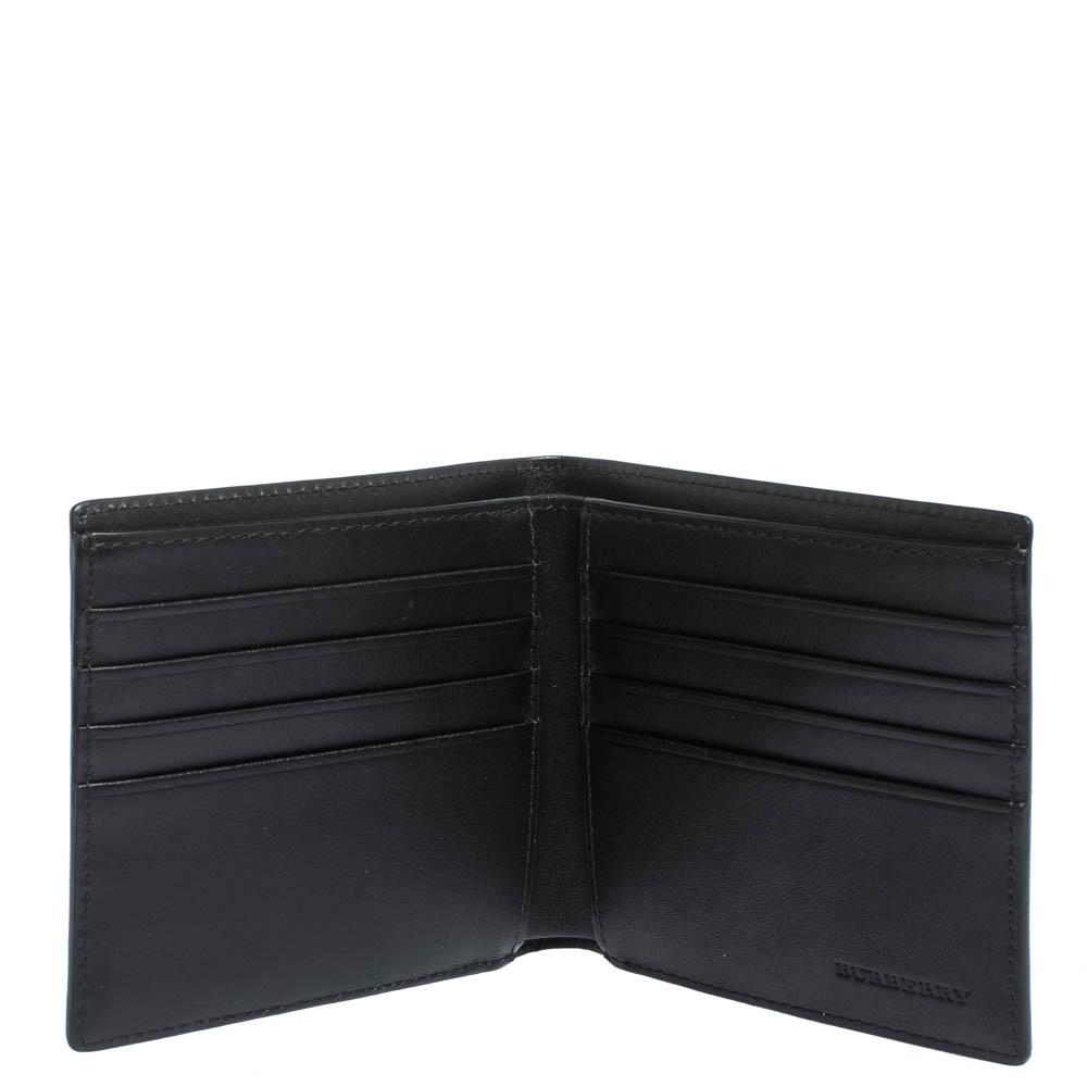 

Burberry Black Printed Check Coated Canvas Bill Bifold Wallet