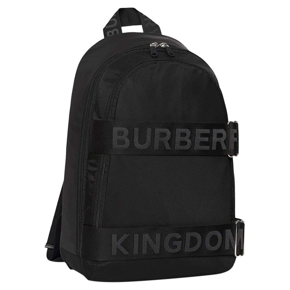 

Burberry Black Nylon and Leather Large Logo Backpack