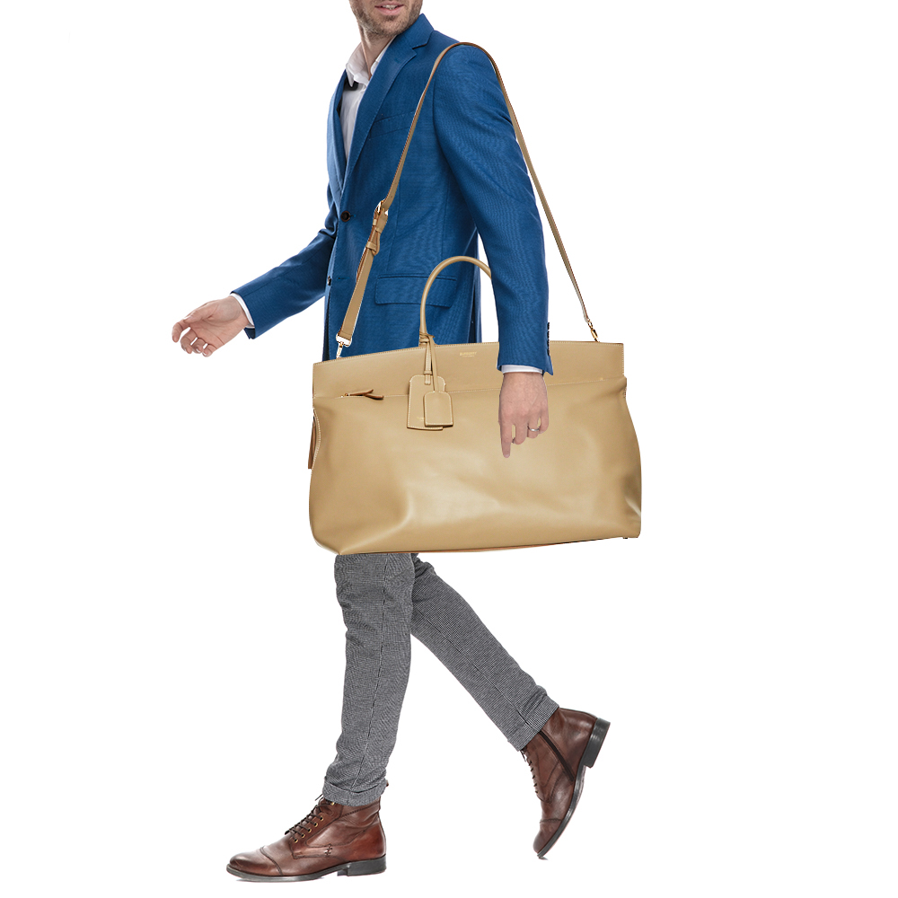 

Burberry Beige Leather Extra Large Society Top Handle Bag