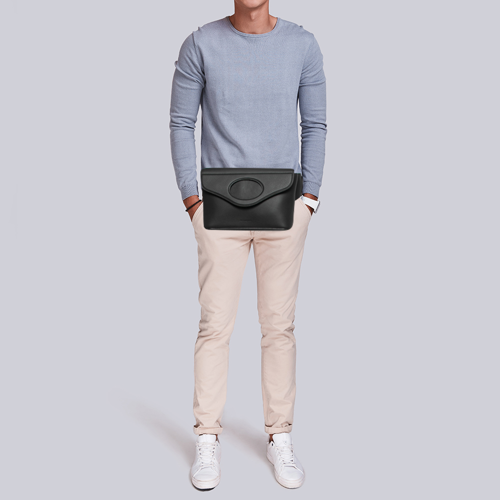 

Burberry Black Leather Pocket Belt Bag