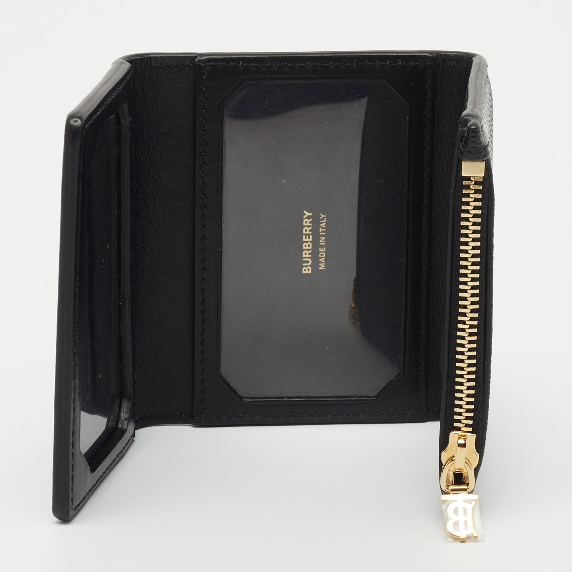 

Burberry Black Leather Sidney Trifold Card Case