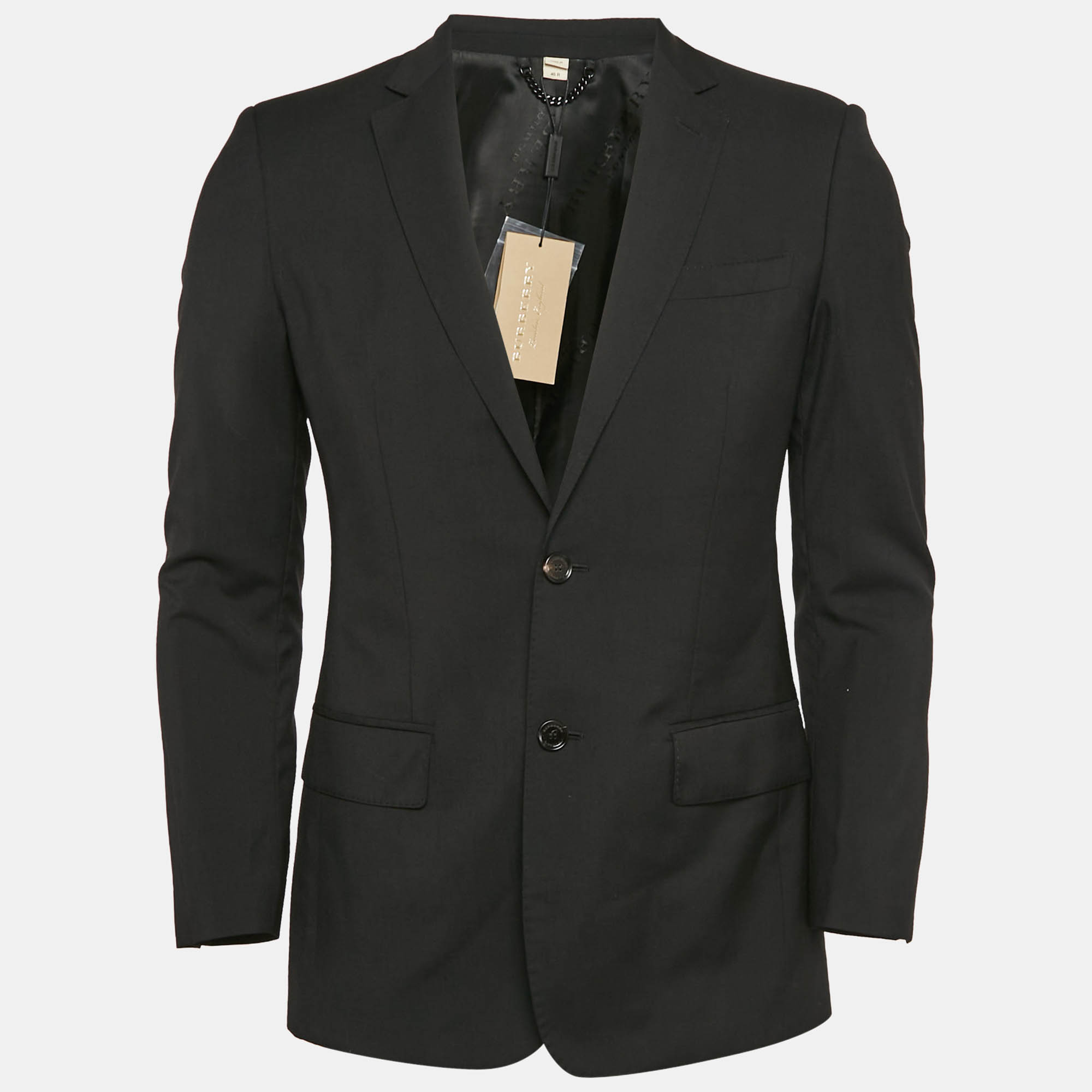 

Burberry Black Virgin Wool Single Breasted Blazer S