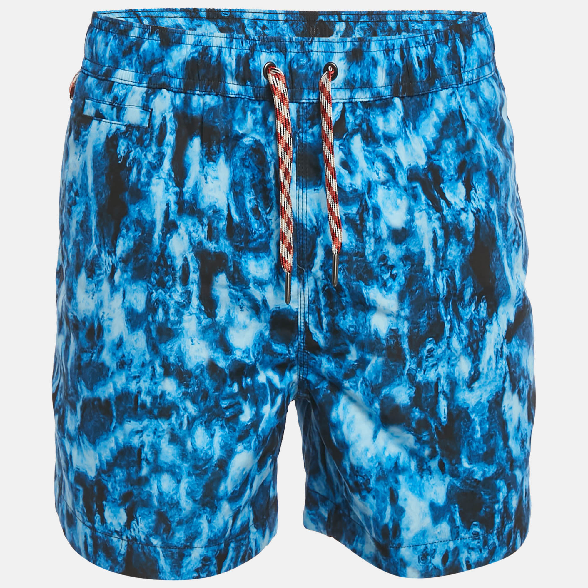 

Burberry Midnight Blue Printed Synthetic Drawstring Swim Shorts M, Navy blue