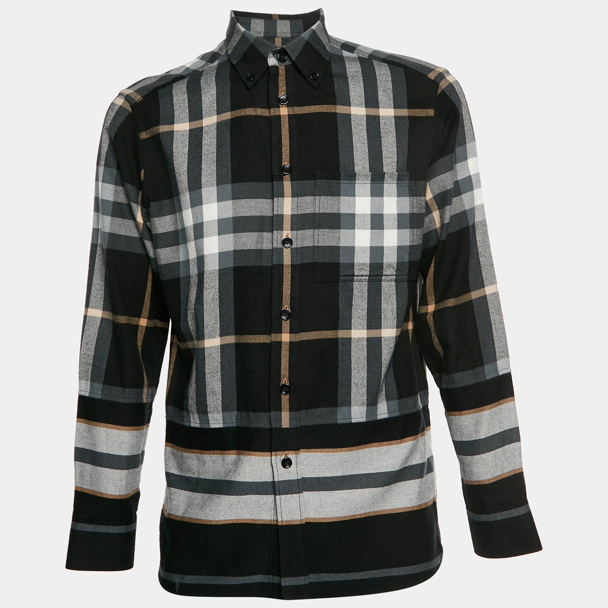 

Burberry Multicolor Creeton Check Cotton Flannel Button Up Shirt S