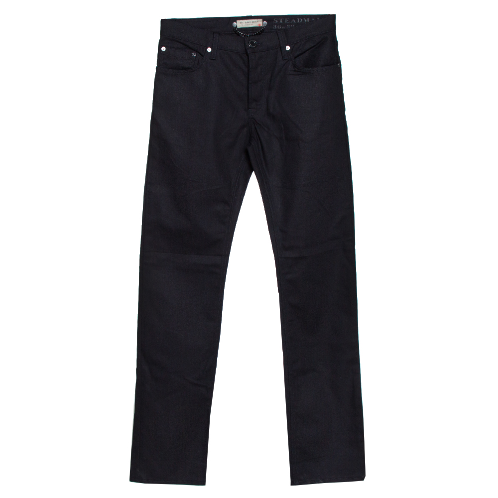 Pre Owned Burberry Black Denim Slim Leg Steadman Jeans S
