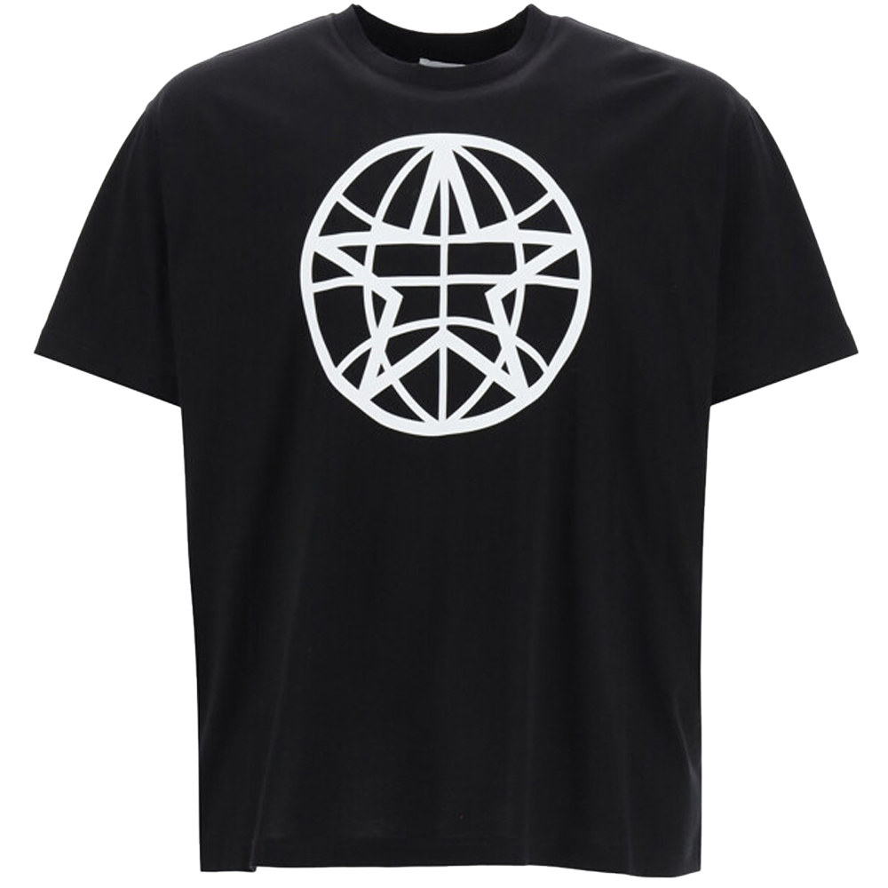 Pre-owned Burberry Black Globe Print T-shirt Size Xs