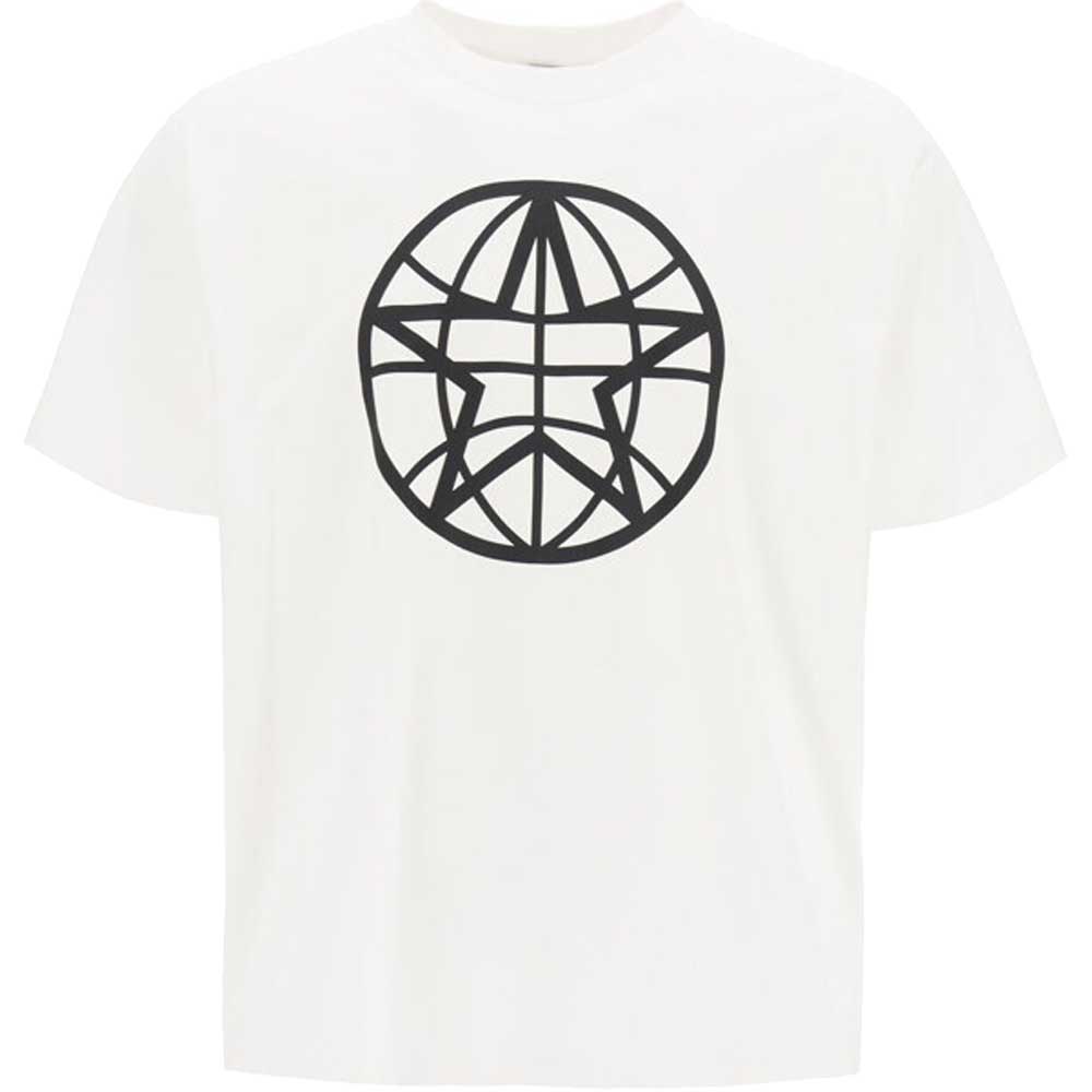 Pre-owned Burberry White Globe Graphic Cotton Oversized T-shirt Size M