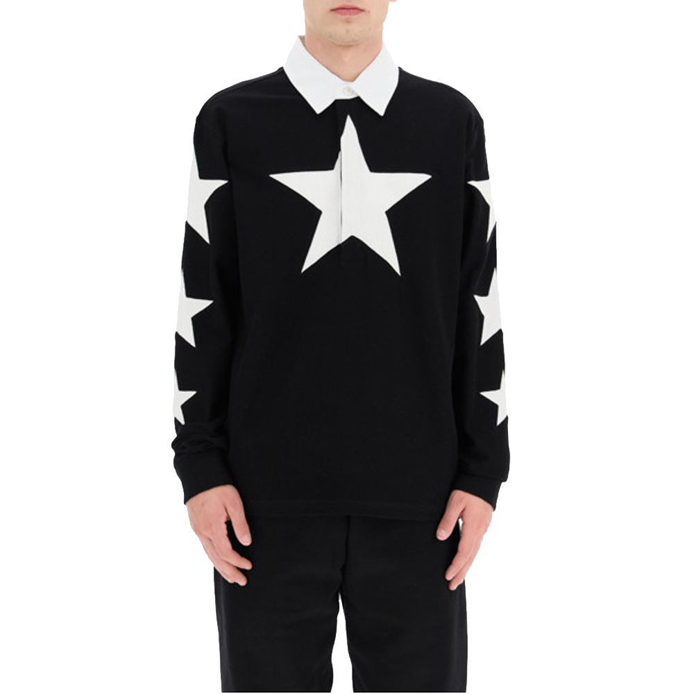 

Burberry Black Star Print Polo Shirt Size
