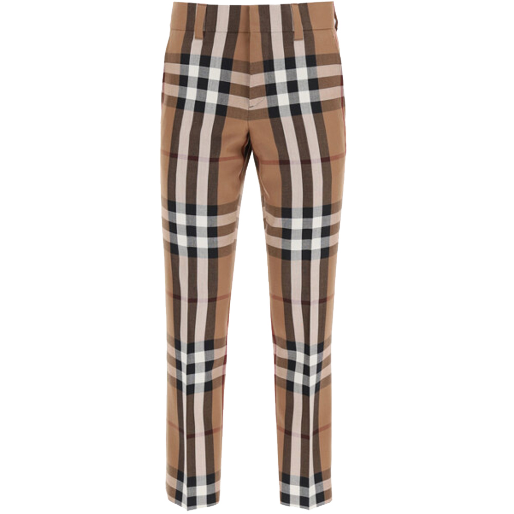 Pre-owned Burberry Brown House Check Tailored Trousers Size Eu 50 In Multicolor