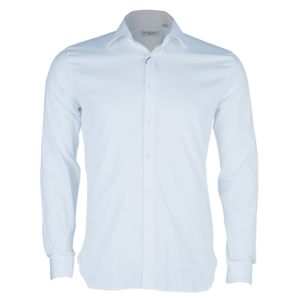 Burberry White Tailored Fit Men's Shirt EU38 Burberry | TLC